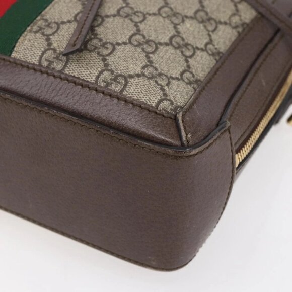 GUCCI Ophidia GG Supreme Web Sherry Line Bag PVC Beige 550622 Auth 149185 - Picture 4 of 16